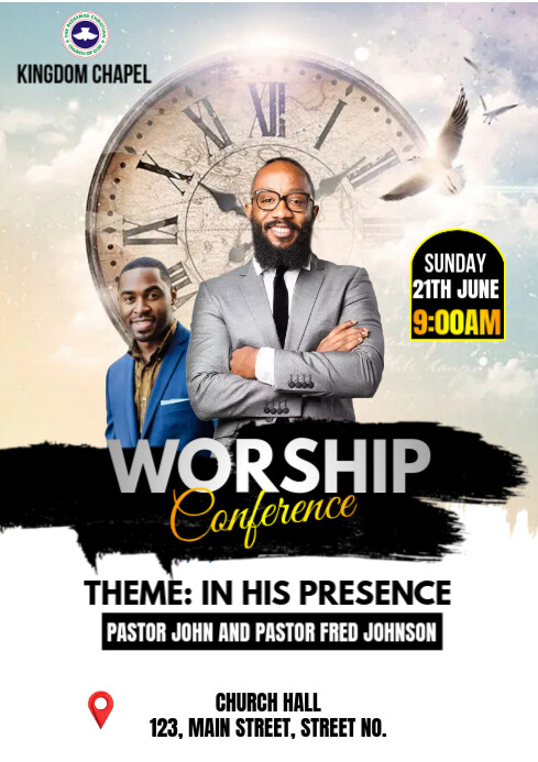 church conference flyer A4 template
