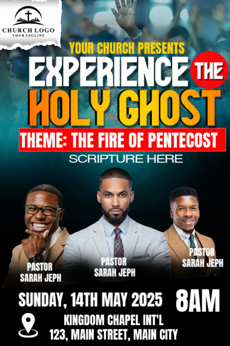 church conference flyer Banier 4’×6’ template
