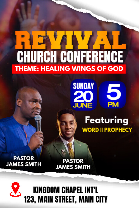 church conference flyer Cartaz template