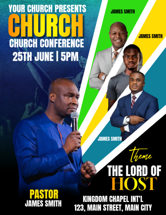 church conference flyer Pamflet (VSA Brief) template