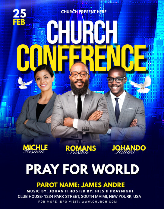 church conference flyer Poster/Wallboard template