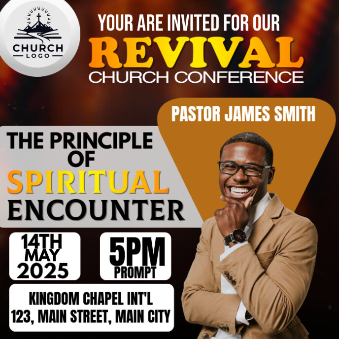church conference flyer Album Cover template