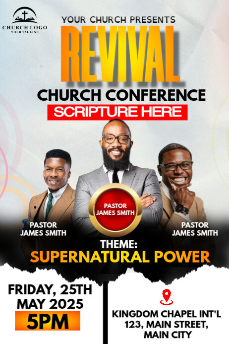 church conference flyer Banner 4' × 6' template
