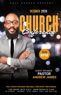 Church Conference Flyer Template Half Page Wide