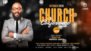 Черный Church Conference Facebook Cover Video Template