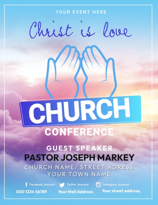 Church Conference Flyers Folheto (US Letter) template