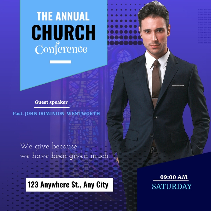 church conference instagram post template