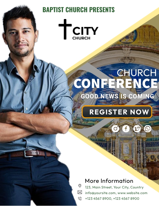 Church Conference Service Folheto (US Letter) template