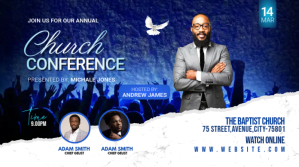 Church Conference Social Media ad Publicación de Twitter template