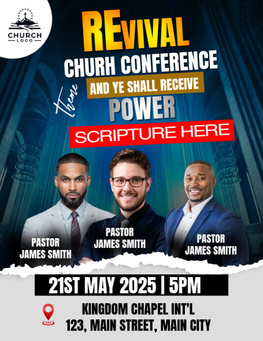 church confernce flyer Pamflet (VSA Brief) template