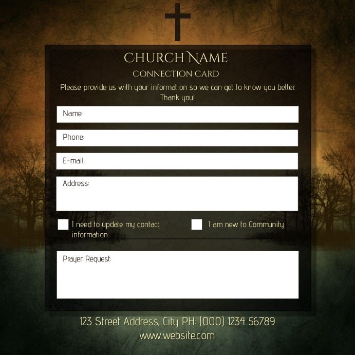 Church Connection Card Template | PosterMyWall