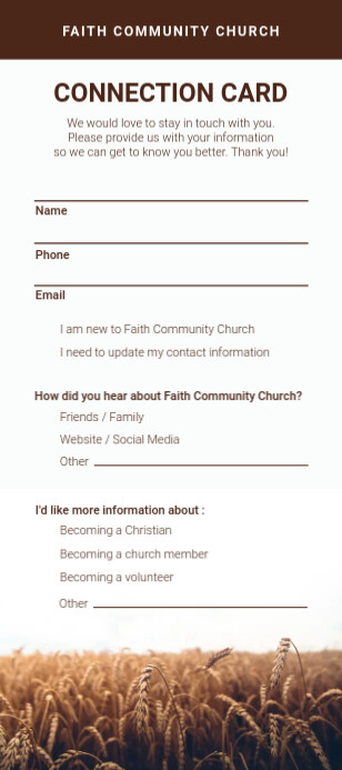 church connection card Template | PosterMyWall