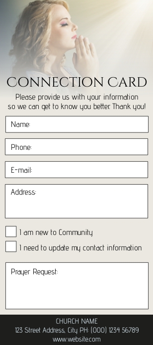 Church Connection Card Template | PosterMyWall