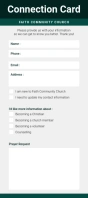 church connection card Displaykaart template