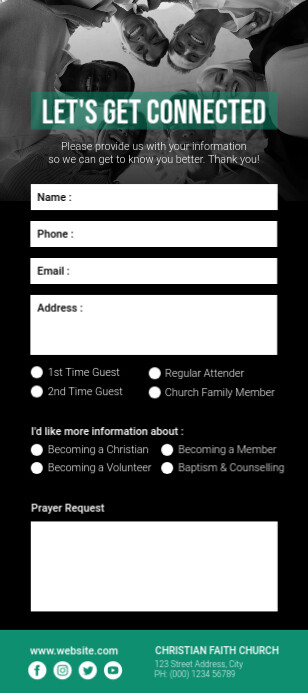 Church Connect Card Examples church connection card Template | PosterMyWall