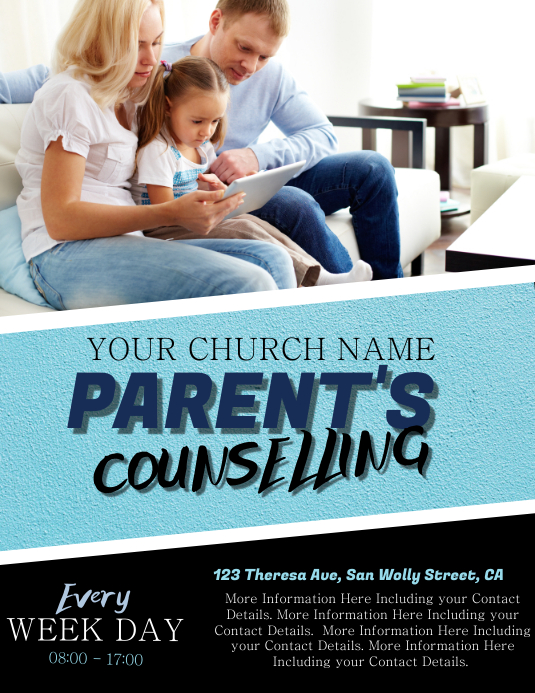 Church Counselling Flyer Template ใบปลิว (US Letter)