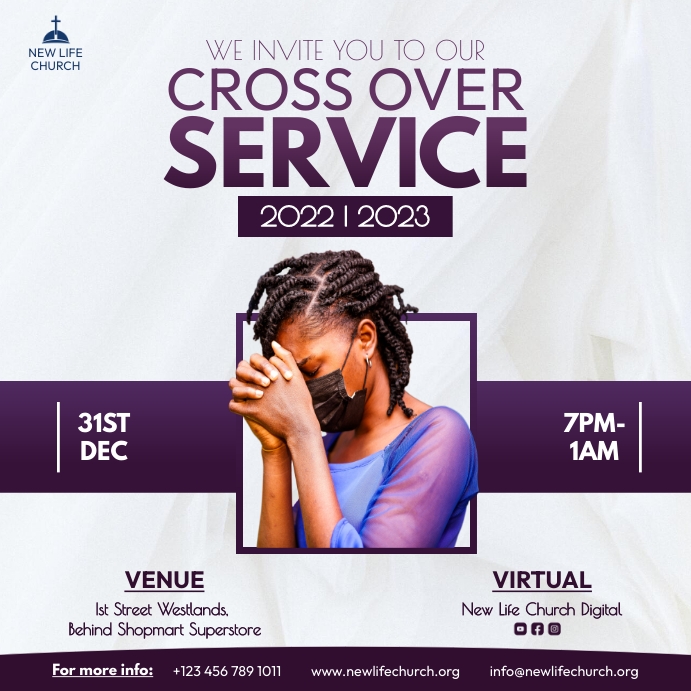 Plantilla de Church Cross over Service Template | PosterMyWall