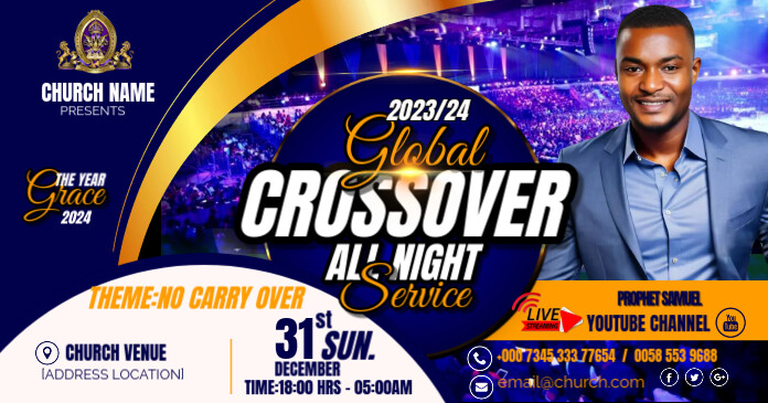Church Crossover Night Imagem partilhada do Facebook template