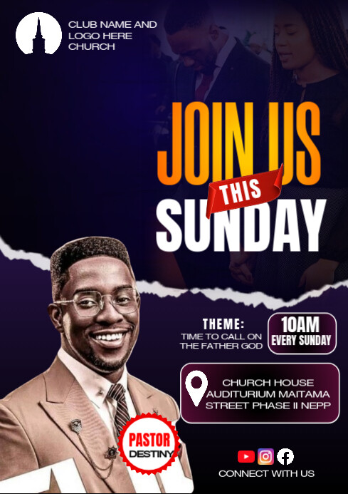 church design flyer A1 template