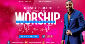 Pink Sunday Worship Service Reklama na Facebooka Template
