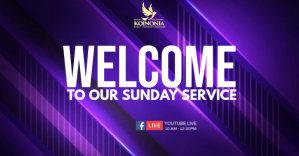 Purple Sunday Service Announcement Gedeelde afbeelding op Facebook Template