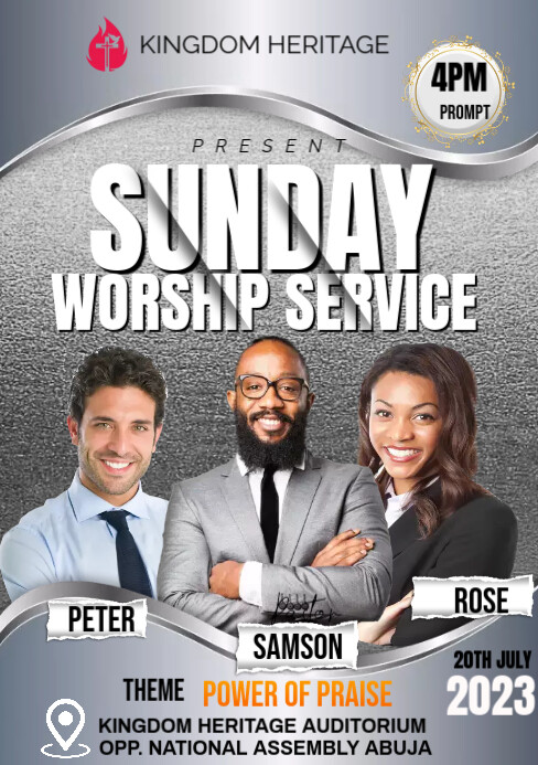 church A5 template