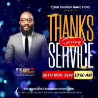 Purple Thanksgiving Church Service Instagram-opslag Template