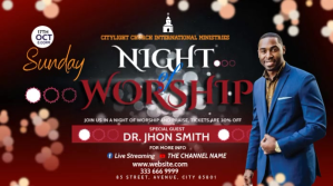 Black Worship Night Event Twitter Post Template