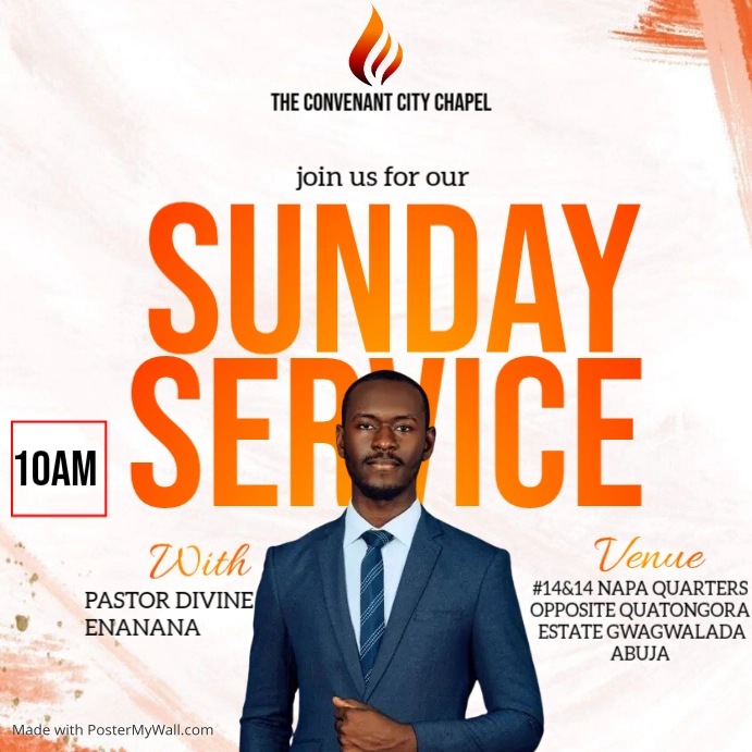 Sunday Church Service Square Template | PosterMyWall