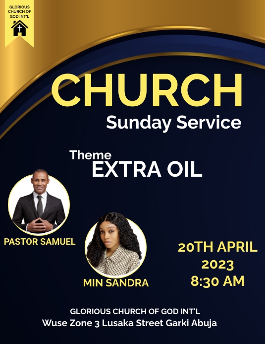 Church ใบปลิว (US Letter) template