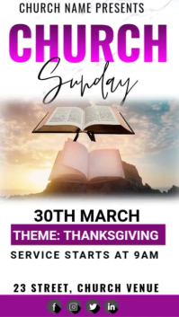 church Sunday service event flyer template Digital Display (9:16)