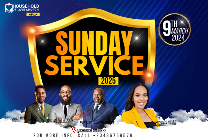 Sunday Church Service Posters Template | PosterMyWall