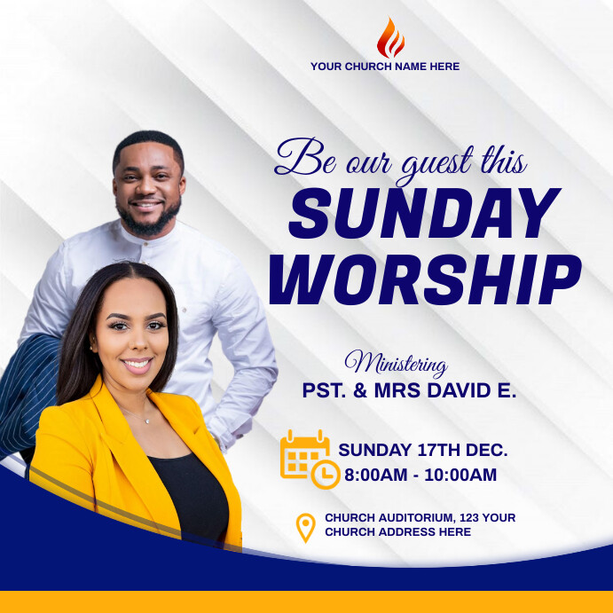 Church Posts White Church Event Instagram Ad Template | PosterMyWall