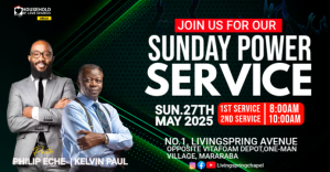 黑色 Sunday Power Service Event Facebook Event Cover Template