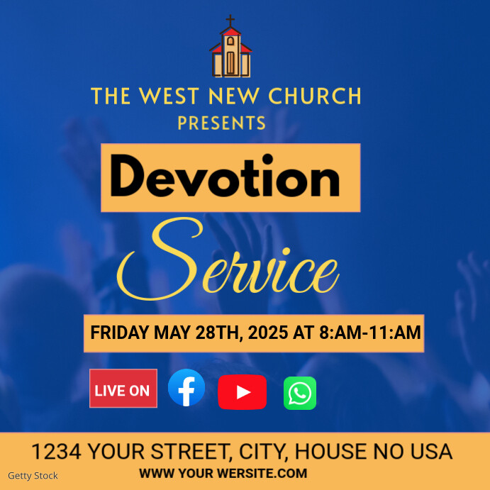 CHURCH DEVOTION SERVICE INVITATION POSTER Template | PosterMyWall