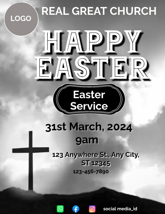 Church Easter program Template PosterMyWall