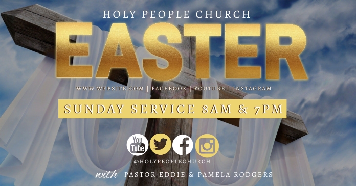 CHURCH EASTER SERVICE DESIGN TEMPLATE | PosterMyWall