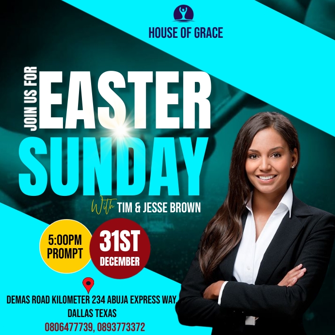 Church easter service Template PosterMyWall