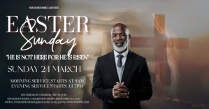 Black Easter Sunday Service Facebook Shared Image Template