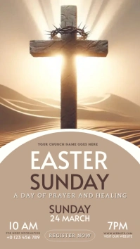 Church Easter Sunday Service Flyer template Instagram Story