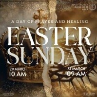 Church Easter Sunday Service post template (2 Square (1:1)