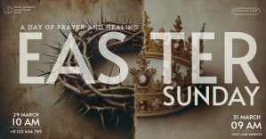 Church Easter Sunday Service post template Obraz udostępniany na Facebooku