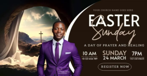 Church Easter Sunday Service post template Facebook Shared Image