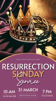 Church Easter Sunday Service post template История на Instagram