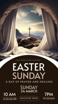 Church Easter Sunday Service post template Instagram Story