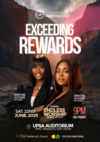 Black Church Event A4 Template