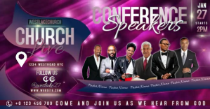 紫色 Church Conference Facebook Shared Image Template
