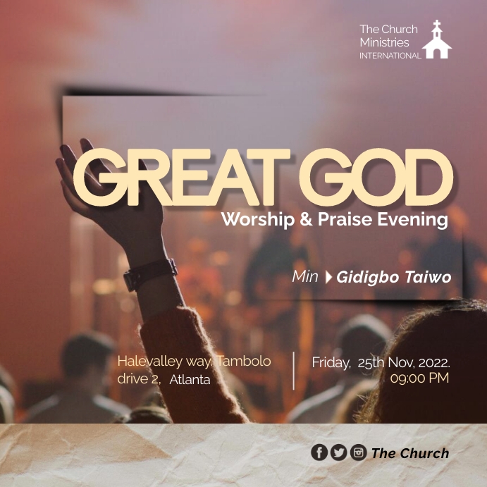 CHURCH EVENT FLYER (24) Post Instagram template