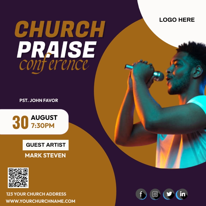 CHURCH EVENT FLYER (40) Wpis na Instagrama template