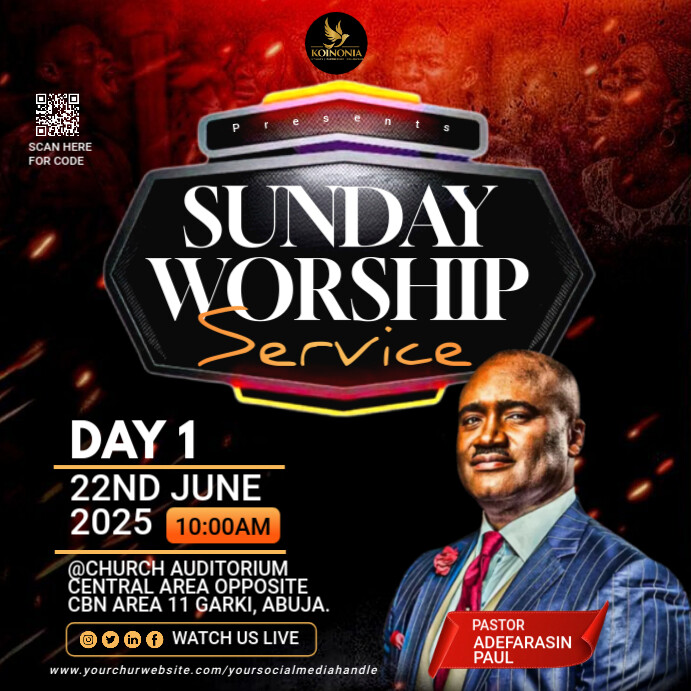 church event flyer Iphosti le-Instagram template